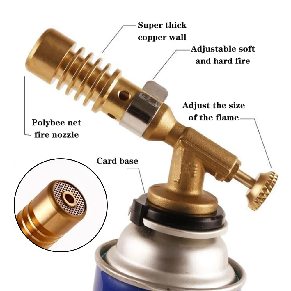 Portable Welding Torch Gas Burner Flame Gun High Temperature Brass Copper Gas Torch Brazing Solder Propane Welding Plumbing