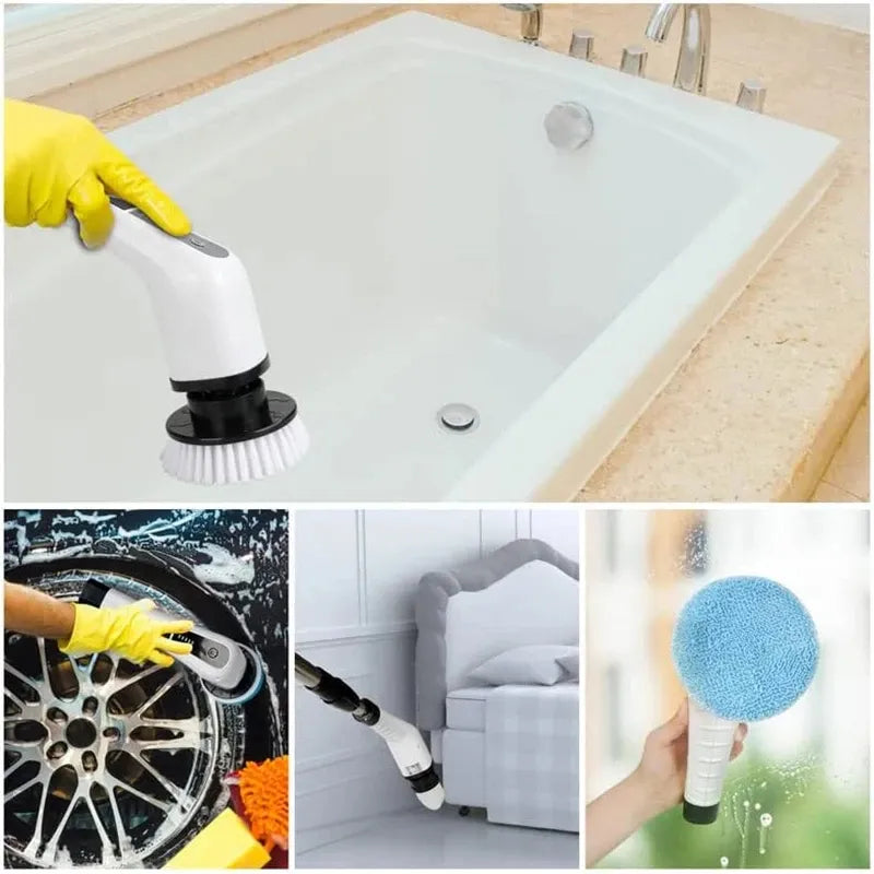 Electric Cleaning Brush USB Electric Spin Cleaning Scrubber Electric Cleaning Tools Kitchen Bathroom Cleaning Gadgets